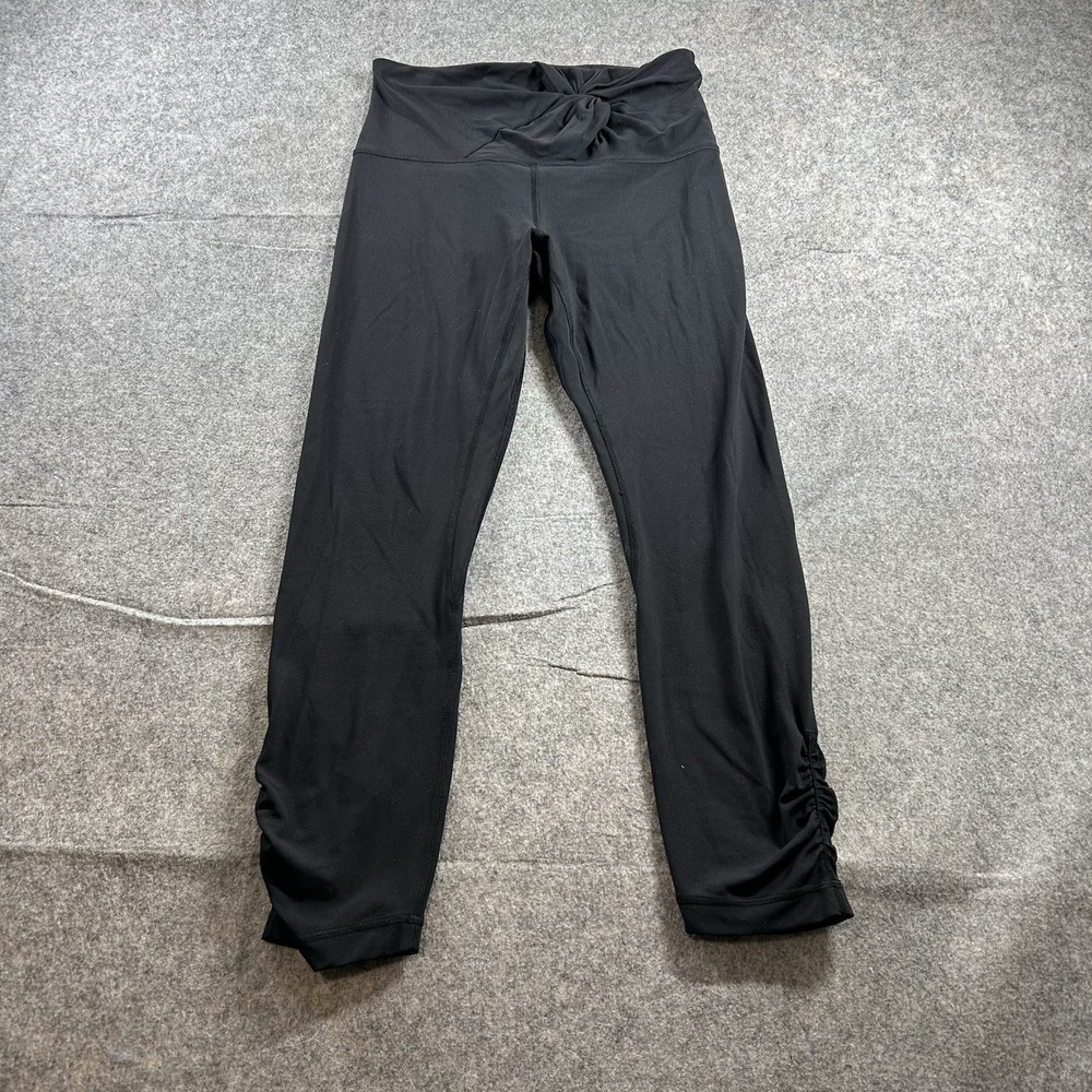 Lululemon Leggings 6 Align 25" High Rise Ruched Waist Black Yoga Athletisure